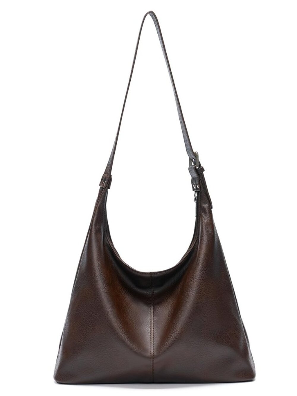Large Vegan Leather Hobo Bag for Women Slouchy Shoulder Purse Work Handbag